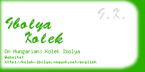 ibolya kolek business card